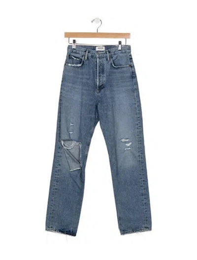 Pre-owned Agolde High-rise Straight Leg Jeans In Blue