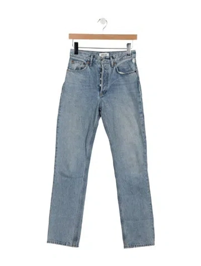 Pre-owned Agolde High-rise Straight Leg Jeans In Blue
