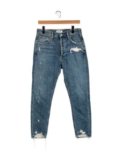 Pre-owned Agolde High-rise Straight Leg Jeans In Blue