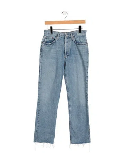 Pre-owned Agolde High-rise Straight Leg Jeans In Blue
