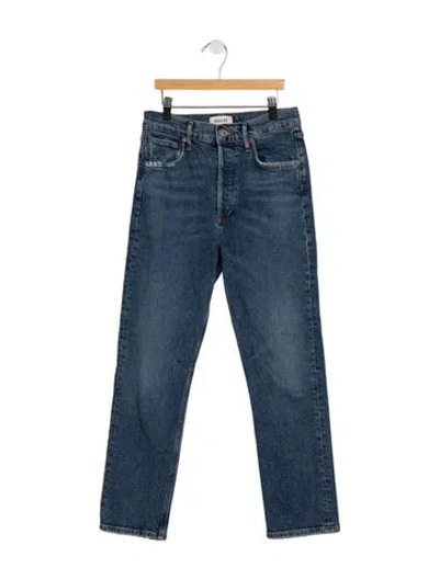Pre-owned Agolde High-rise Straight Leg Jeans In Blue