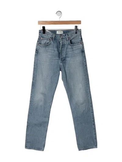 Pre-owned Agolde High-rise Straight Leg Jeans In Blue