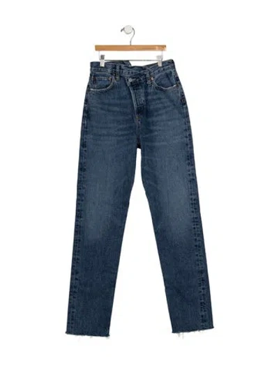 Pre-owned Agolde High-rise Straight Leg Jeans In Blue