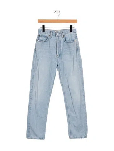 Pre-owned Agolde High-rise Straight Leg Jeans In Blue