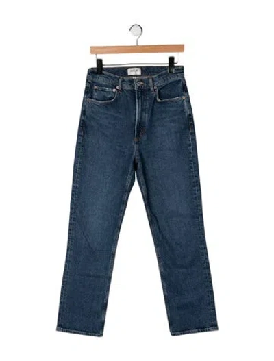 Pre-owned Agolde High-rise Straight Leg Jeans In Blue