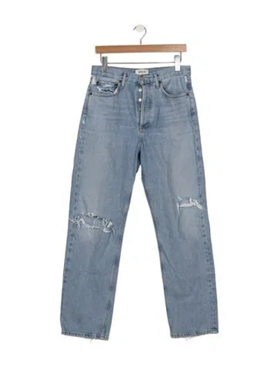 Pre-owned Agolde High-rise Straight Leg Jeans In Blue