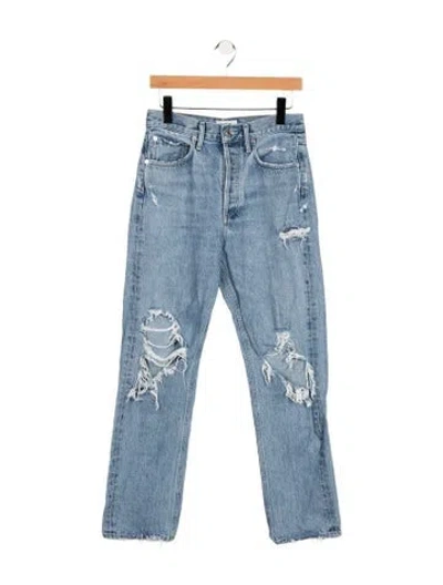 Pre-owned Agolde High-rise Straight Leg Jeans In Blue