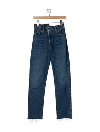 Pre-owned Agolde High-rise Straight Leg Jeans In Blue