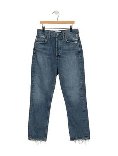 Pre-owned Agolde High-rise Straight Leg Jeans In Blue