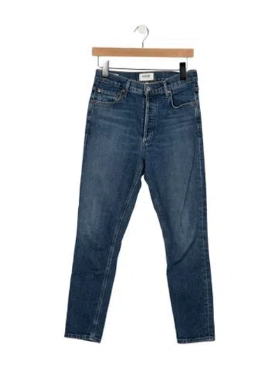 Pre-owned Agolde High-rise Straight Leg Jeans In Blue
