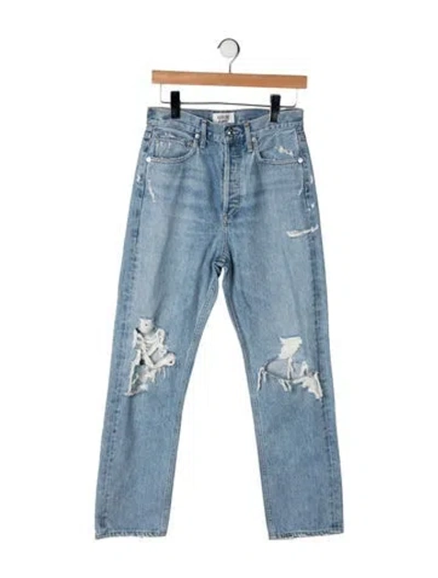 Pre-owned Agolde High-rise Straight Leg Jeans In Blue