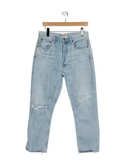 Pre-owned Agolde High-rise Straight Leg Jeans In Blue