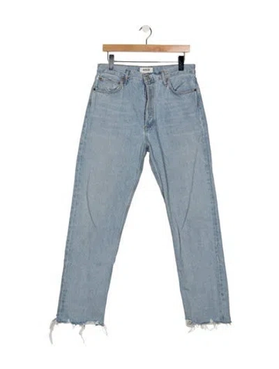 Pre-owned Agolde High-rise Straight Leg Jeans In Blue
