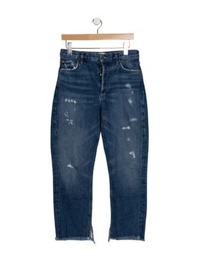 Pre-owned Agolde High-rise Straight Leg Jeans In Blue