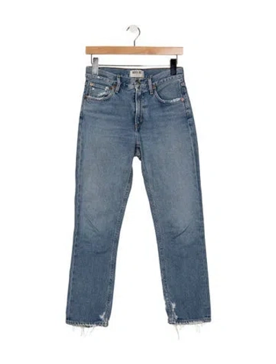 Pre-owned Agolde High-rise Straight Leg Jeans In Blue