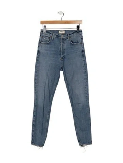 Pre-owned Agolde High-rise Straight Leg Jeans In Blue