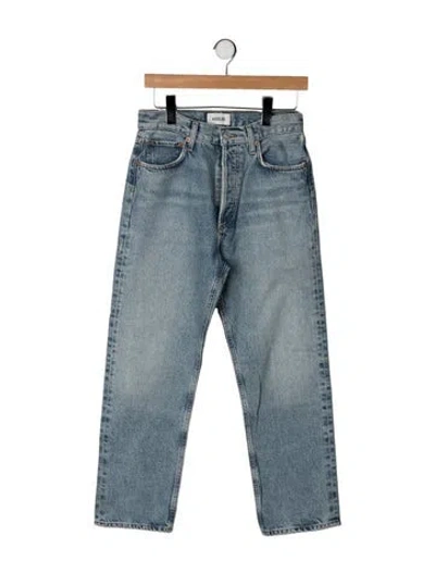 Pre-owned Agolde High-rise Straight Leg Jeans In Blue