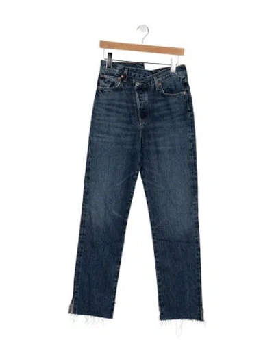 Pre-owned Agolde High-rise Straight Leg Jeans In Blue