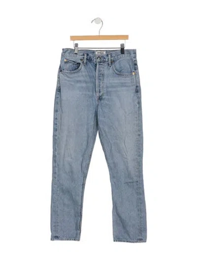 Pre-owned Agolde High-rise Straight Leg Jeans In Blue
