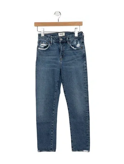 Pre-owned Agolde High-rise Straight Leg Jeans In Blue
