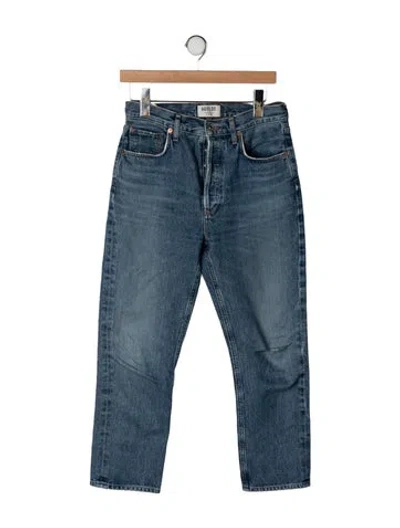Pre-owned Agolde High-rise Straight Leg Jeans In Blue