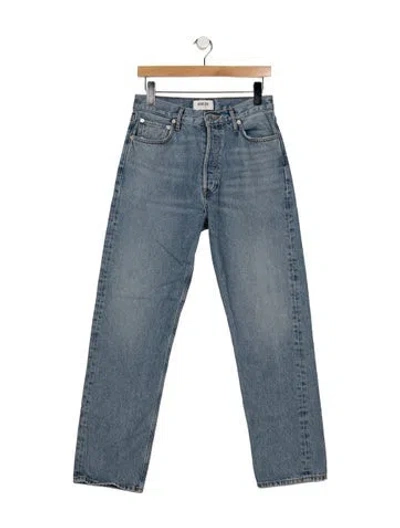 Pre-owned Agolde High-rise Straight Leg Jeans In Blue