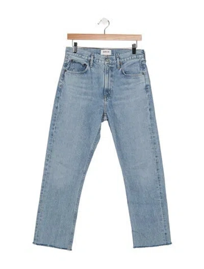 Pre-owned Agolde High-rise Straight Leg Jeans In Blue