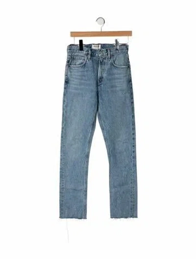 Pre-owned Agolde High-rise Straight Leg Jeans In Blue