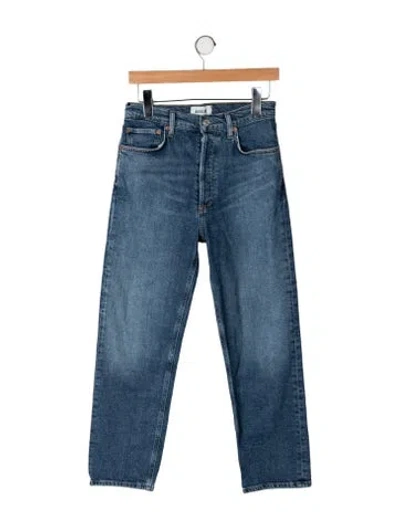 Pre-owned Agolde High-rise Straight Leg Jeans In Blue