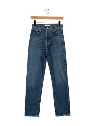 Pre-owned Agolde High-rise Straight Leg Jeans In Blue