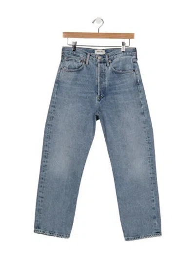 Pre-owned Agolde High-rise Straight Leg Jeans In Blue