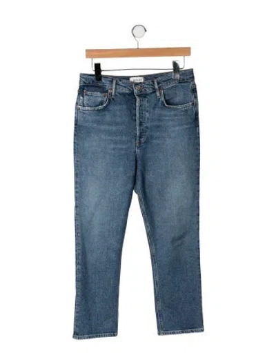 Pre-owned Agolde High-rise Straight Leg Jeans In Blue