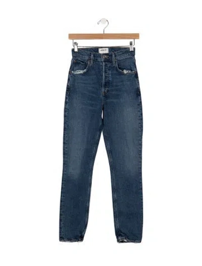 Pre-owned Agolde High-rise Straight Leg Jeans In Blue