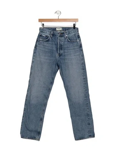 Pre-owned Agolde High-rise Straight Leg Jeans In Blue