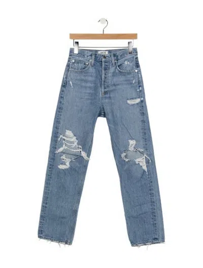 Pre-owned Agolde High-rise Straight Leg Jeans In Blue