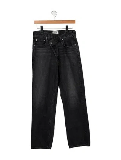 Pre-owned Agolde High-rise Straight Leg Jeans In Gray
