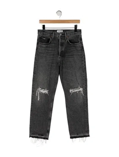 Pre-owned Agolde High-rise Straight Leg Jeans In Gray
