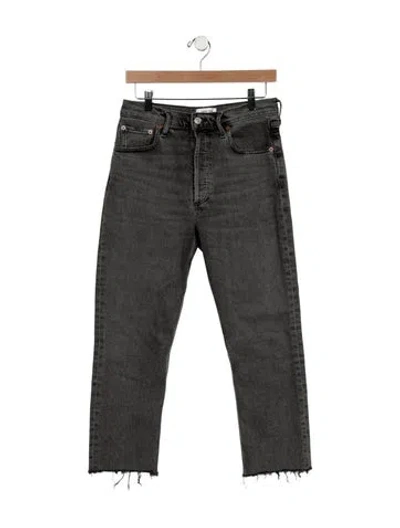 Pre-owned Agolde High-rise Straight Leg Jeans In Gray