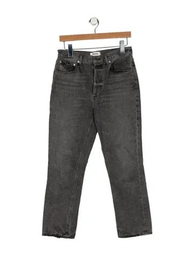 Pre-owned Agolde High-rise Straight Leg Jeans In Gray