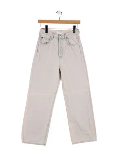 Pre-owned Agolde High-rise Straight Leg Jeans In Gray