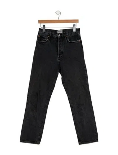 Pre-owned Agolde High-rise Straight Leg Jeans In Gray