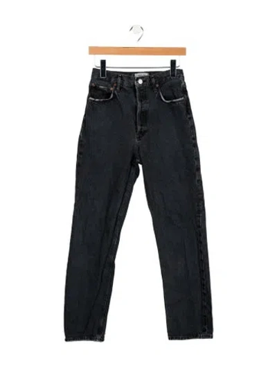 Pre-owned Agolde High-rise Straight Leg Jeans In Gray