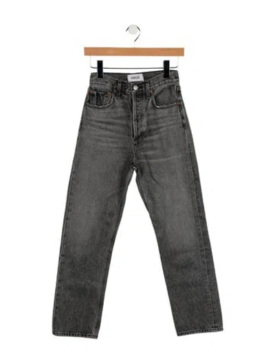 Pre-owned Agolde High-rise Straight Leg Jeans In Gray