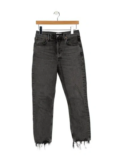 Pre-owned Agolde High-rise Straight Leg Jeans In Gray