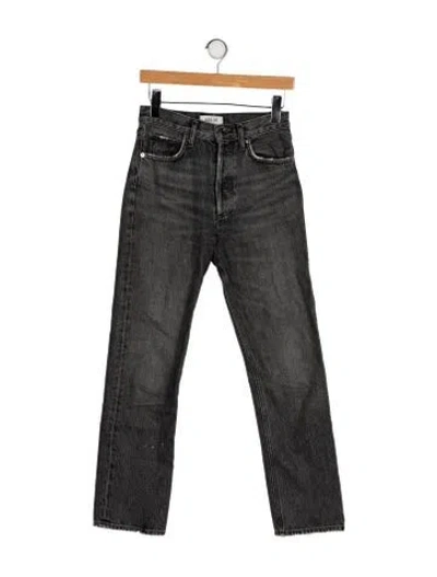 Pre-owned Agolde High-rise Straight Leg Jeans In Gray