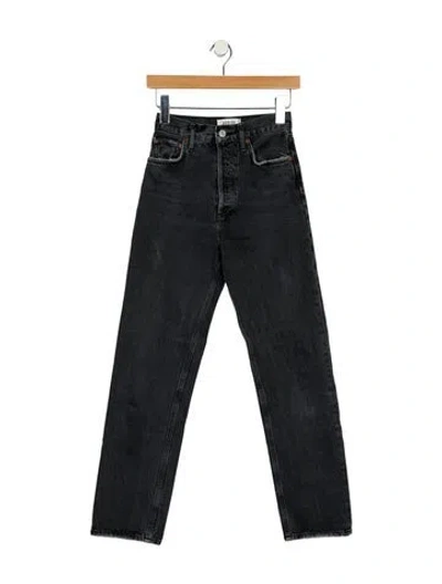 Pre-owned Agolde High-rise Straight Leg Jeans In Gray
