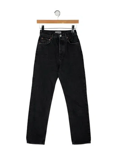 Pre-owned Agolde High-rise Straight Leg Jeans In Gray