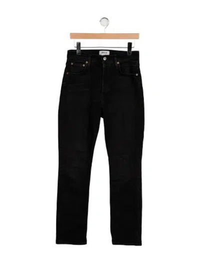 Pre-owned Agolde High-rise Straight Leg Jeans In Gray