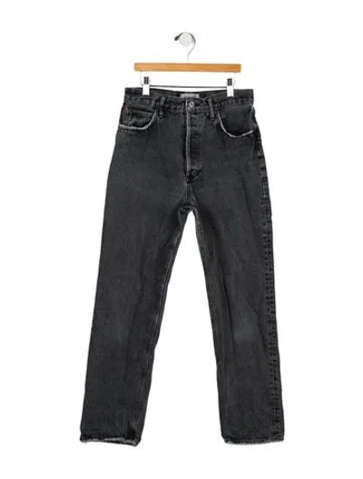 Pre-owned Agolde High-rise Straight Leg Jeans In Gray