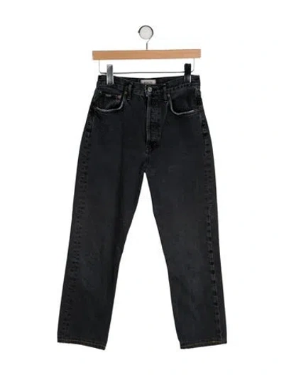 Pre-owned Agolde High-rise Straight Leg Jeans In Gray